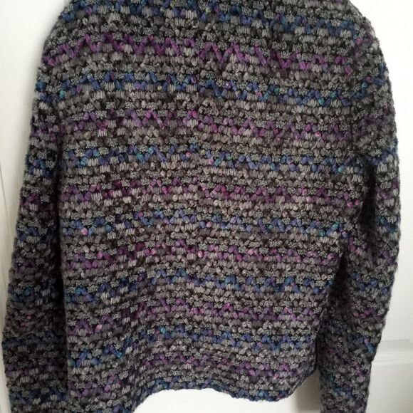 Revue 8 Multclrd Acrylic Wool Mohair Knitted Lngslvs Lined Button Up Women's - Picture 10 of 10